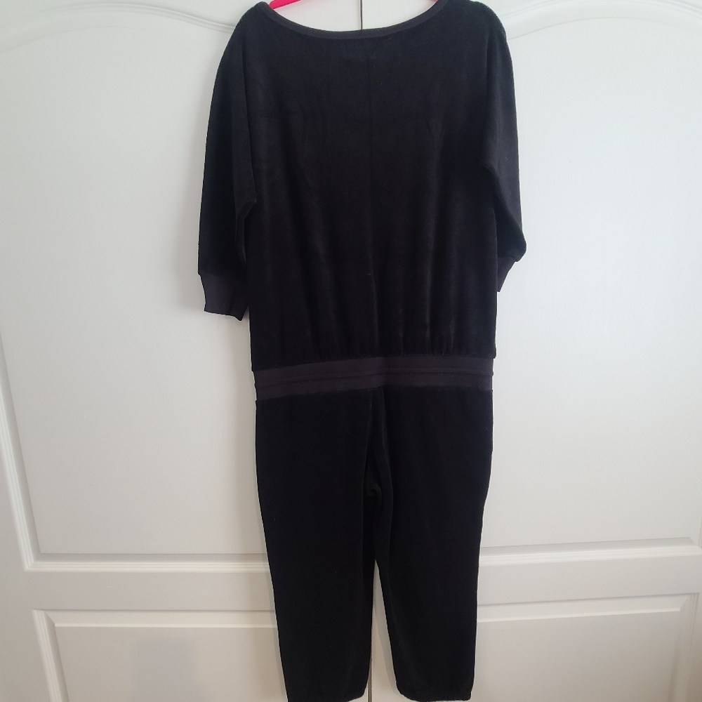NWT Womens Juicy Couture Black Terry One Piece Romper Jumpsuit Size Large - Picture 7 of 8